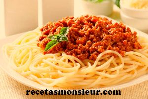 Receta de espaguetis a la boloñesa