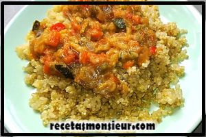 receta vegana con Monsieur Cuisine Plus y Connect de quinoa con verduras